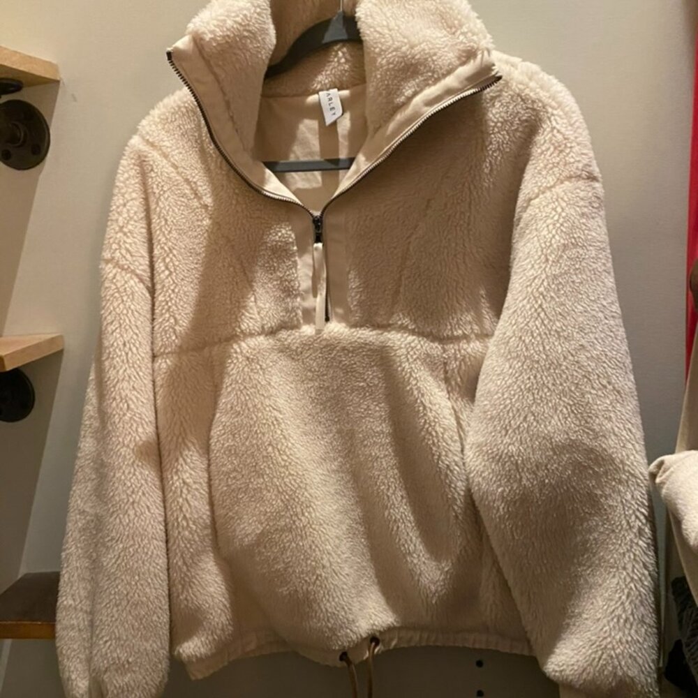 NWT Varley fuzzy quarter zip pullover XS